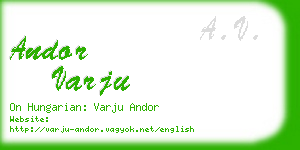 andor varju business card